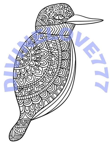 Bird PDF Mandala Adult Coloring Page Vintage - Etsy