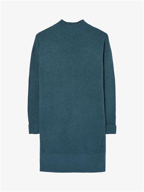 Fatface Rosie Roll Neck Jumper Dress In Teal Endource