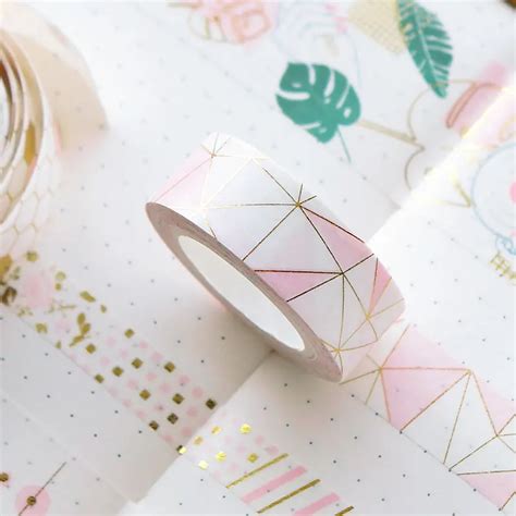 Ensemble De Bandes Adh Sives Washi En Papier D Aluminium Rose