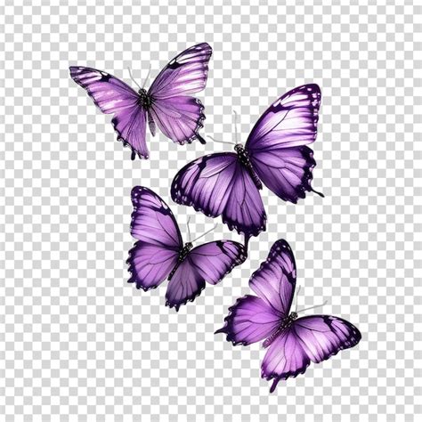 Premium PSD Purple Butterflies With Purple Butterflies On A