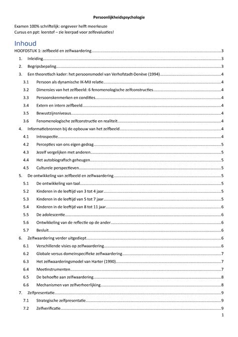 Samenvatting Persoonlijkheidspsychologie Orthopedagogie