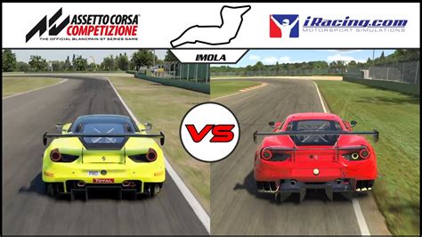 Assetto Corsa Competizione Vs Iracing Imola Track Youtube