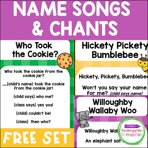 This Free Pack Of Name Chants And Songs For Pre K And Kindergarten