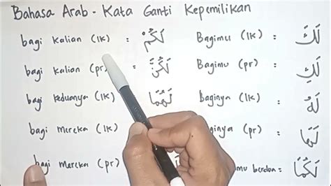 Belajar Bahasa Arab Tentang Dhomir Kepemilikan Kata Ganti Kepemilikan