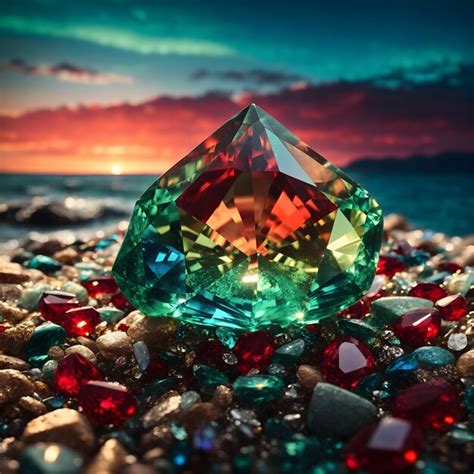 Premium AI Image | Majestic view of a green beryl gemstone radiating ...