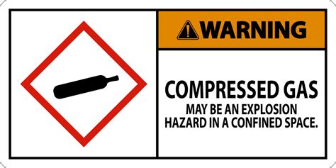 Warning Compressed Gas GHS Sign On White Background 8066483 Vector Art ...