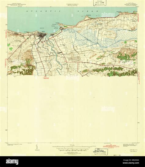 Usgs Topo Mapa Puerto Rico Arecibo Pr 30000 1942 362324 Restauración