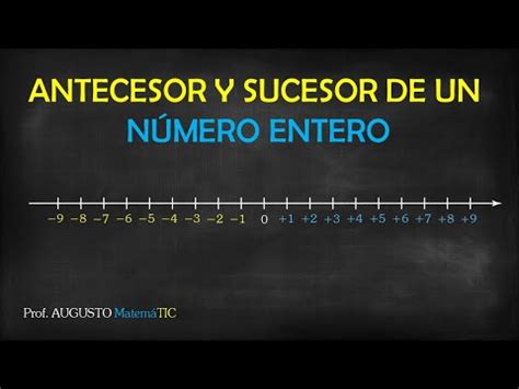 Antecesor Y Sucesor De Un N Mero Entero Ejemplo Youtube