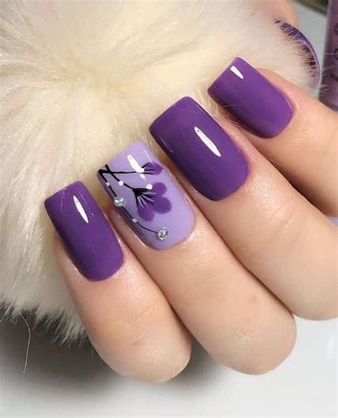 Violeta Flores Manicura De U As U As Lilas Decoradas Manicura