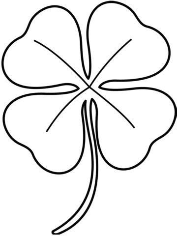 4 Leaf Clovers Coloring Pages