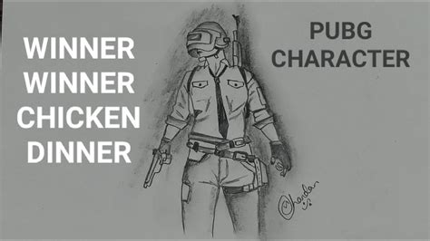 How To Draw Pubg Character Drawing Pubg Man From Pubg Game Tutorial Video Youtube