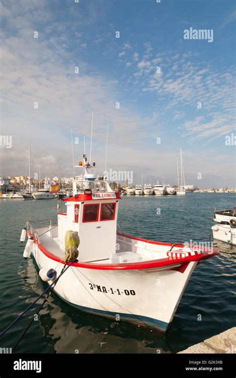 Spanish Fishing Boat Moored In Estepona Harbour Estepona Andalusia