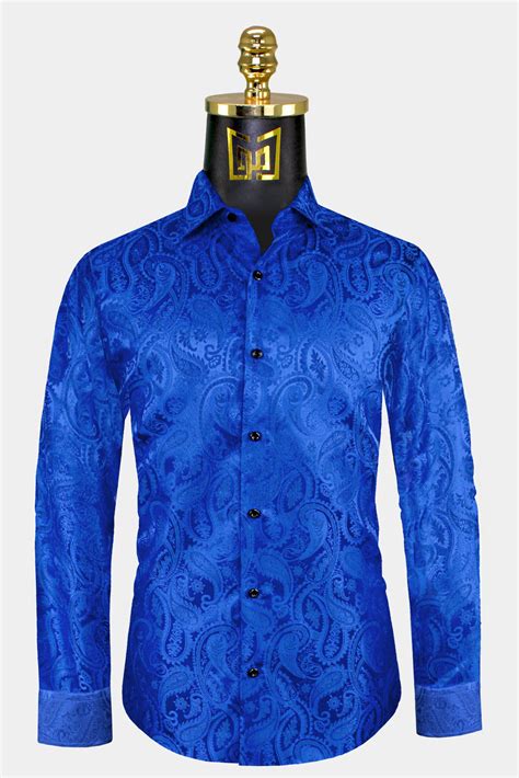 royal blue dress shirts for men