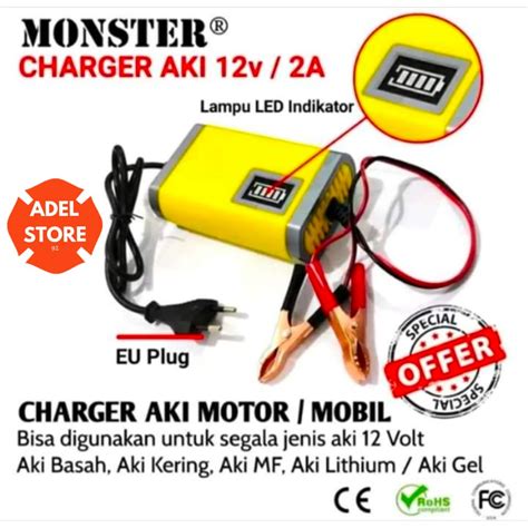 Jual Alat Cas Aki 2A 12V Cas Aki Mobil Dan Motor Otomatis Charger Accu