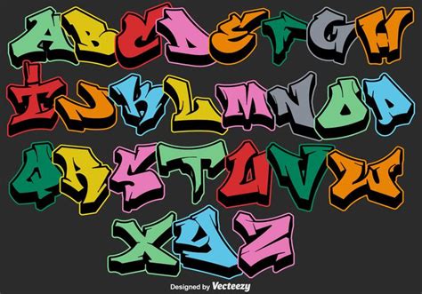 Graffiti Alphabet Vector At Collection Of Graffiti