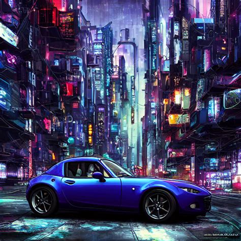 Krea Ai A Mazda Miata In Cyberpunk City Cyberpunk Futuris