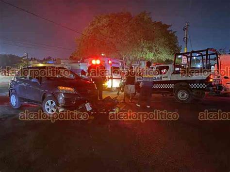 Lesionada Motociclista Tras Ser Impactada Por Camioneta En Veracruz