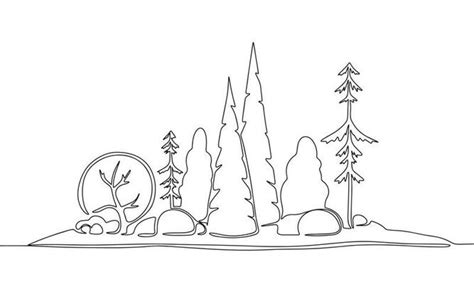 Forest Outline Vector Art, Icons, and Graphics for Free Download