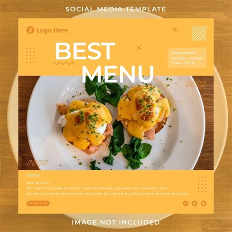 Instagram Postvorlage Für Das Beste Menüdesign Des Restaurants