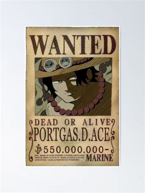 One Piece Wanted Posters Portgas D Ace Wanted Vintage Poster Wall