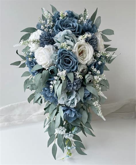 Cascading Wedding Bouquet Blue Wedding Bouquet Blue Wedding