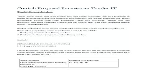 Detail Contoh Surat Tender Proyek Koleksi Nomer 28