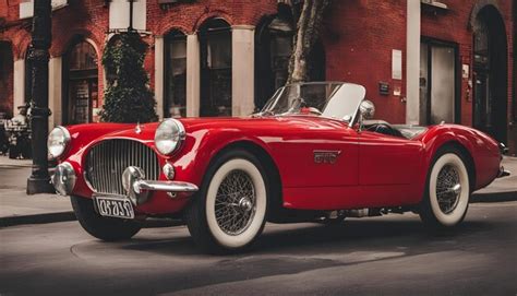 Un coche rojo con una matrícula que dice clásico Foto Premium