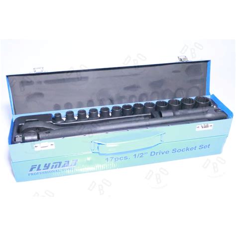 Flyman 1 2 Drive Socket Wrench Set 17 Pcs 12 Point Shopee Philippines