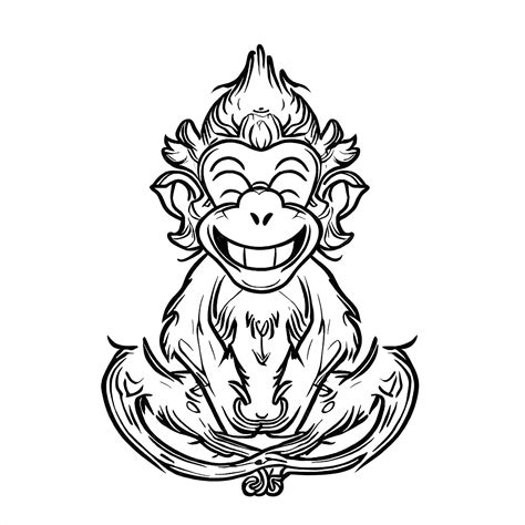 Premium PSD | Hyperealistic drawing chimp monkey smiling laughing teeth ...