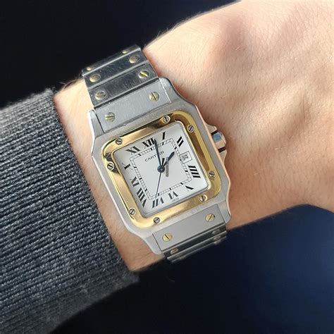 Cartier Santos Carree Date Large Lm Gm Grand Modele F R