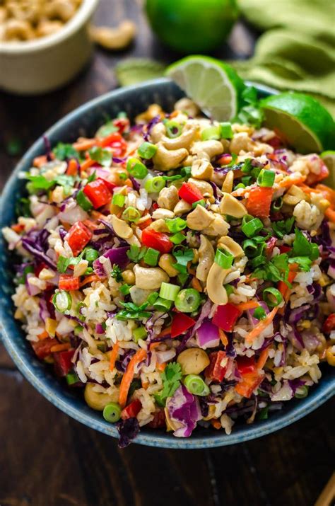 Thai Coconut Cashew Rice Salad With Ginger Peanut Dressing I Love