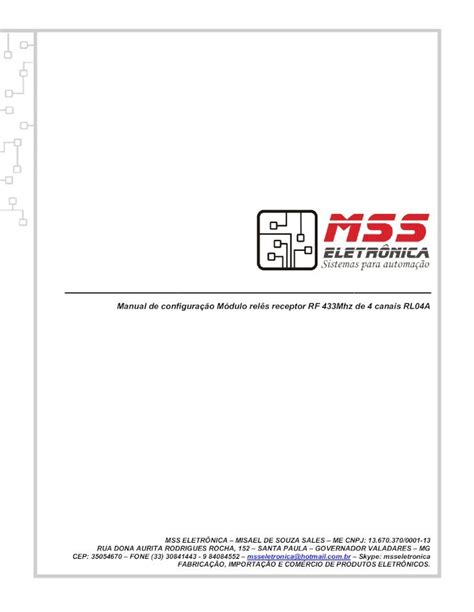 Pdf Manual De Configura O M Dulo Rel S Receptor Rf Mhz