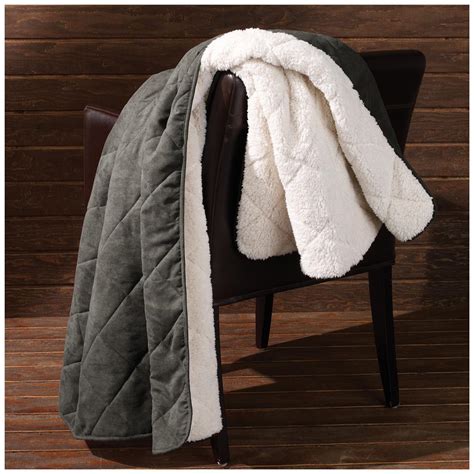 Sure Fit® Reversible Suede Sherpa 50x60 Throw Blanket 292851