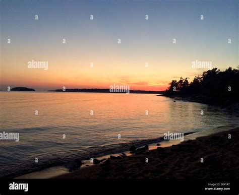 Sunset on Georgian Bay, Ontario Stock Photo - Alamy