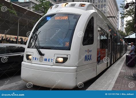 MAX Light Rail Streetcar in Portland, Oregon Editorial Stock Image ...