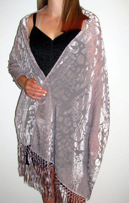 Silver Burnt Silk Velvet Shawl Desire Buy Evening Dress Evening