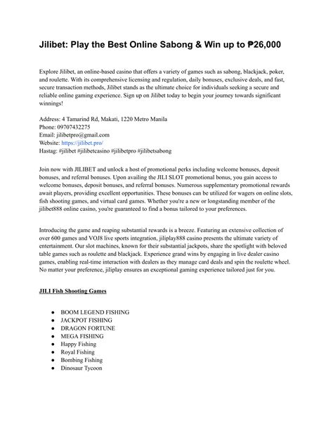 Jilibet Pro - Play the Best Online Sabong & Win.pdf | DocDroid