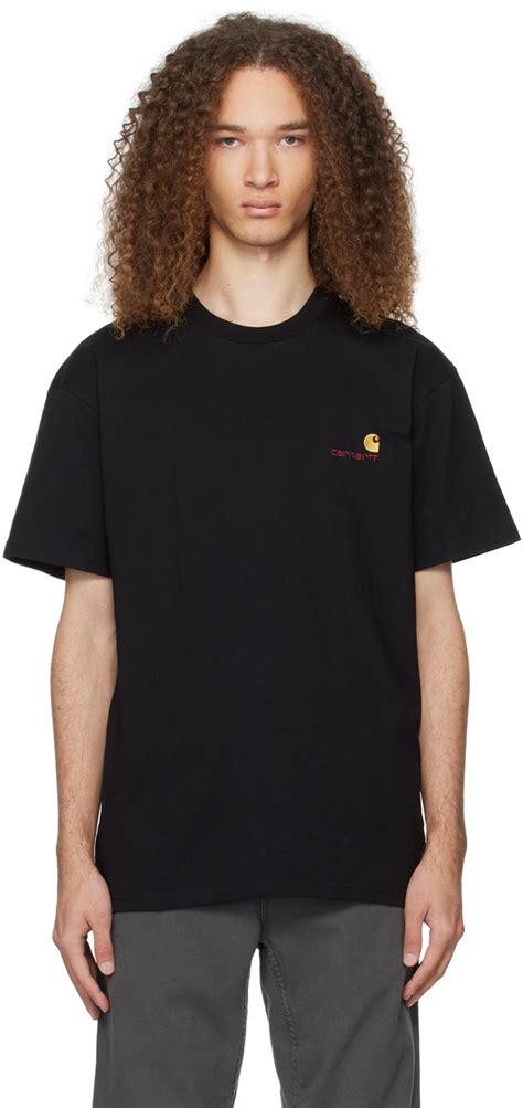 Carhartt Work In Progress Black American Script T Shirt Carhartt Wip