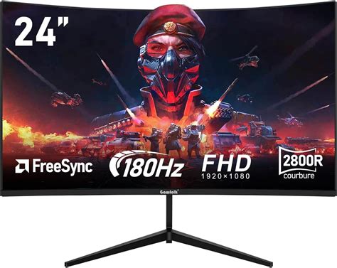 Gawfolk Écran Pc 24 Pouces Incurvé Gaming Moniteur 180hz Fhd 1080p 1ms