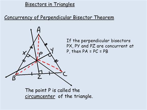 Concurrency Of Perpendicular Bisectors Of A Triangle