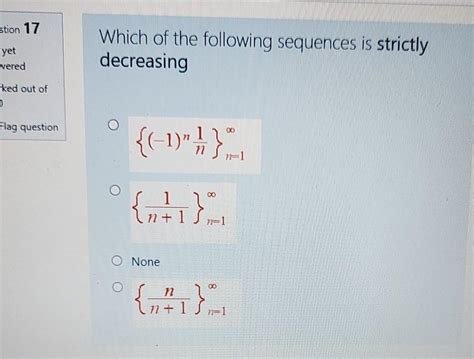 Solved Stion Yet Wered Which Of The Following Sequences Chegg