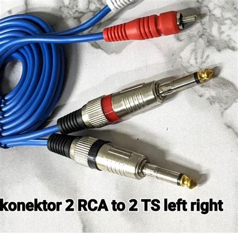 Jual Kabel Konektor Connector Stereo 2 RCA To 2 TRS Mono Akai 1 5 Meter