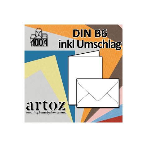 Artoz Din B Faltkarten Set Mit Umschl Gen X Mm Gerippte