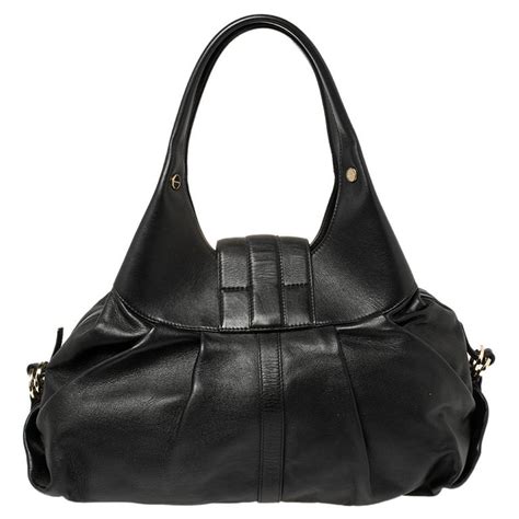 Bvlgari Black Leather Chandra Hobo At 1stdibs