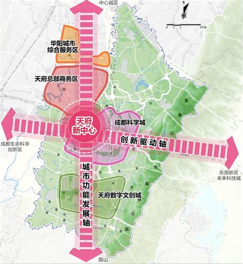 成都天府新区中心城区空间规划图 成都本地宝