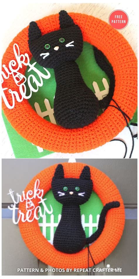 10 Free Crochet Halloween Wreaths To Decorate Your Home - The Yarn Crew