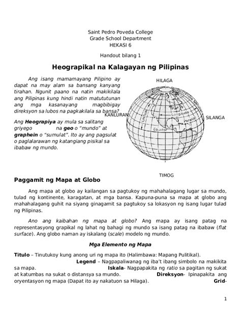 Session 1 Heograpiya Ng Pilipinas Mapa Globo 1 Doc Template Pdffiller