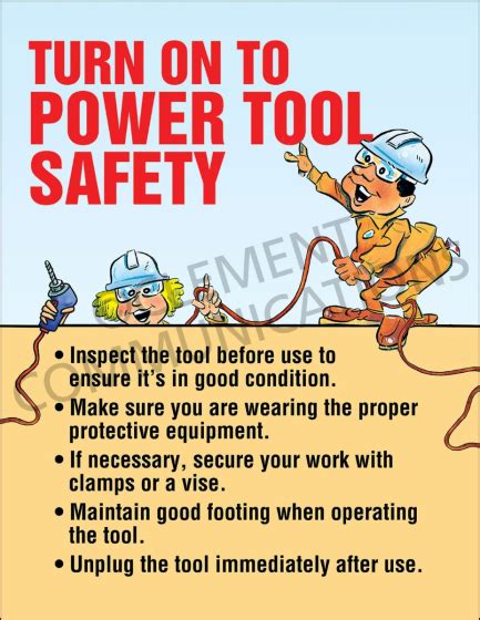 turn   power tool safety poster