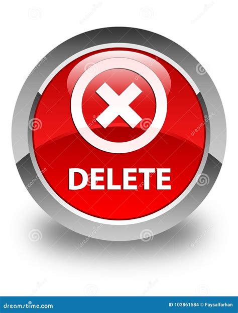 Delete Glossy Red Round Button Stock Illustration Illustration Of