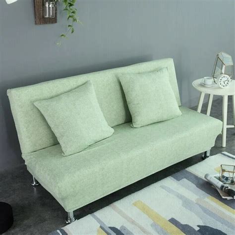 Armless Sofa Bed Covers Stretch Futon Slipcover All Inclusive Solid